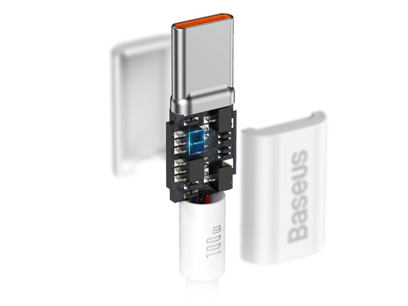BASEUS Superior sorozatú USB-C-USB-C kábel, 100 W, 1 m, fehér